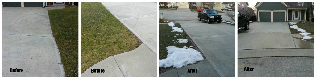 Driveway repair before and after photos
