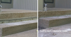 Concrete lifting steps by Concrete Raising Systems, Kansas City, MO