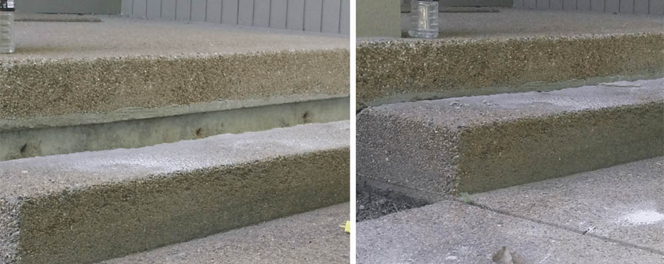 Steps before and after Concrete lifting